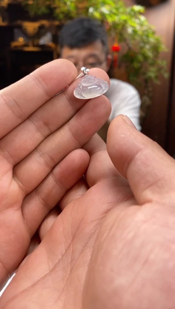 吊坠(不含链)18K金镶嵌翡翠ls00175天然缅甸翡翠a货