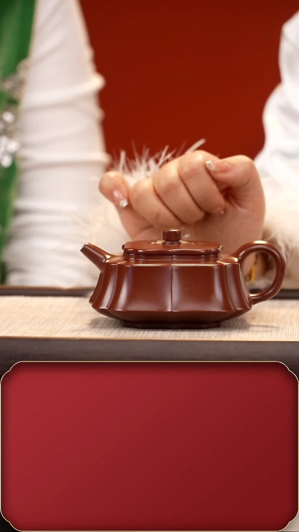 【闪购商品】紫砂茶壶HT筋纹翘楚 玫红紫260cc