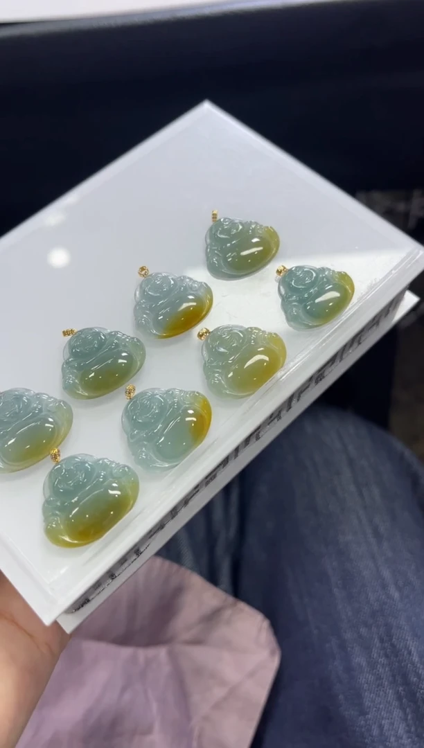 颈饰18K金镶嵌翡翠Z12/多样性发一件/配绳子