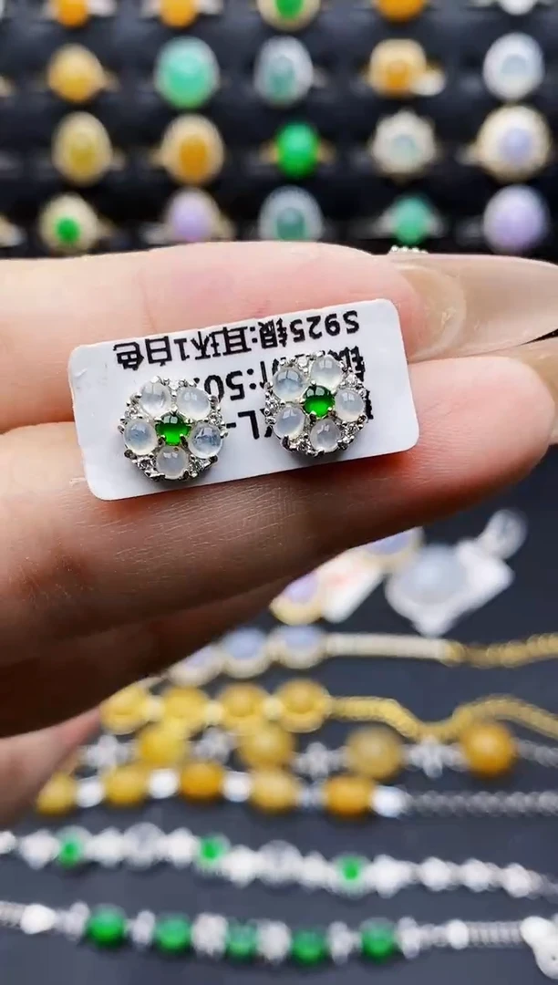 银S925镶嵌戒指翡翠5391