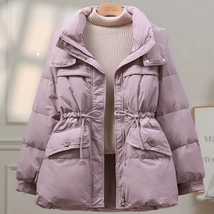 D新国标白鸭绒小个子羽绒服女中长款2024冬装新款收腰百搭加厚813