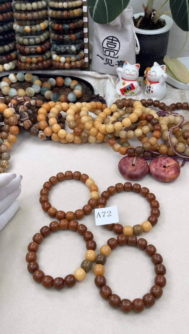 菩提根/象牙果手串a73卡14 干磨老料