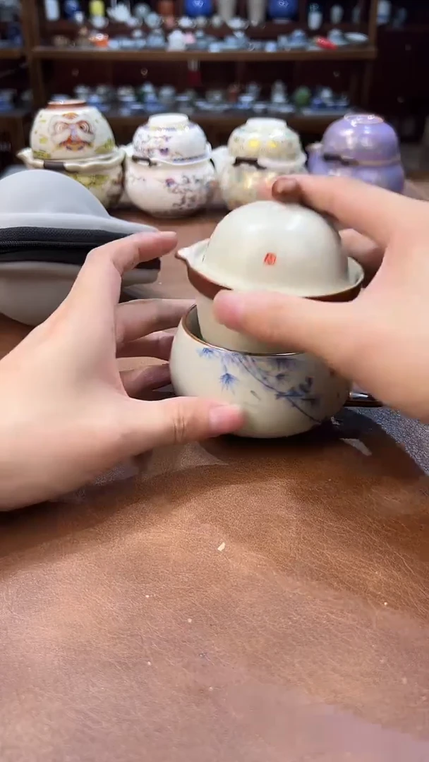 真的很便宜超好看会开片的旅行茶具