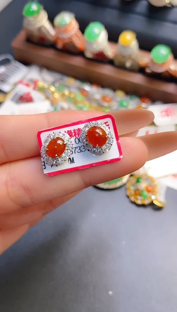 银S925镶嵌戒指翡翠天然