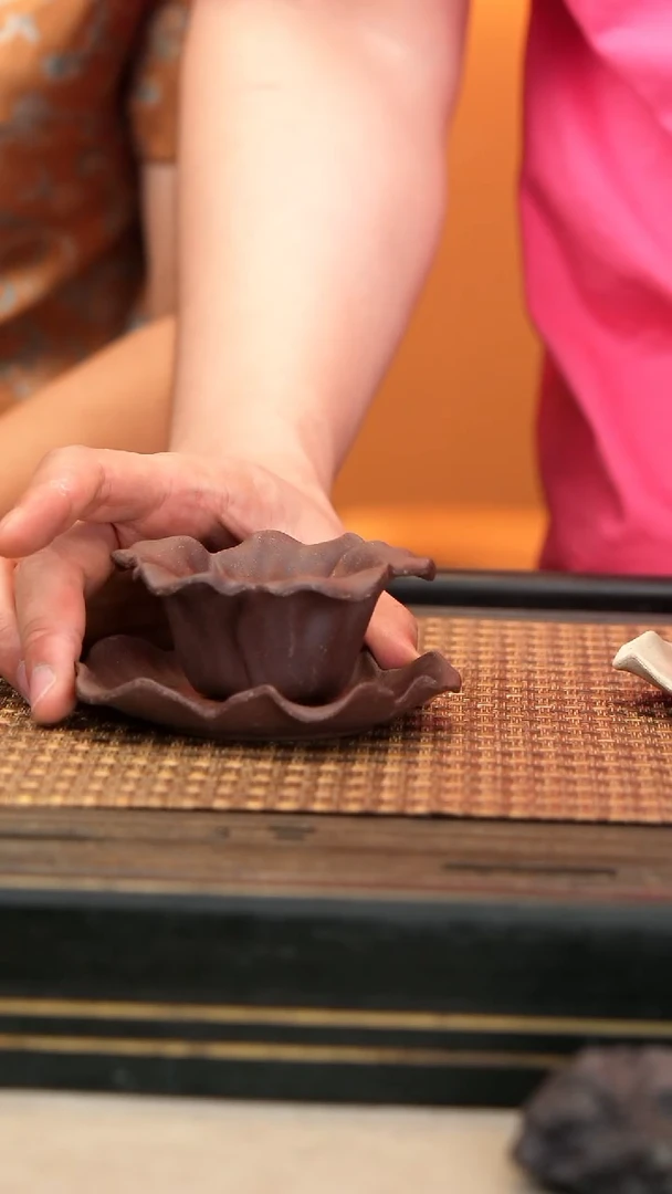 茶壶紫砂紫砂TZP37 花瓣杯 紫泥