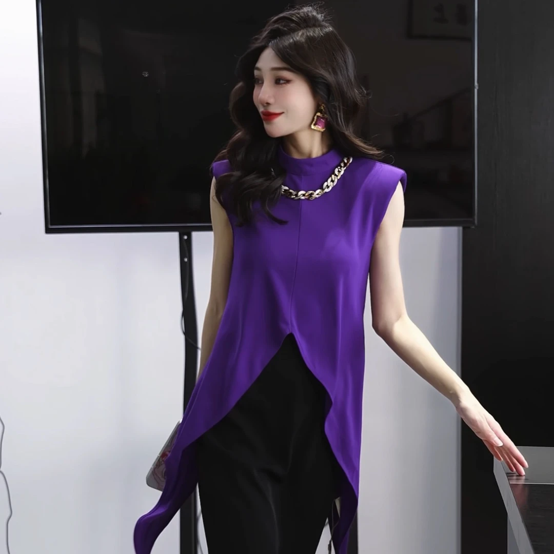 MD进进原创【金紫夺目】2025夏季气质百搭显瘦潮流时尚重工轻奢上衣