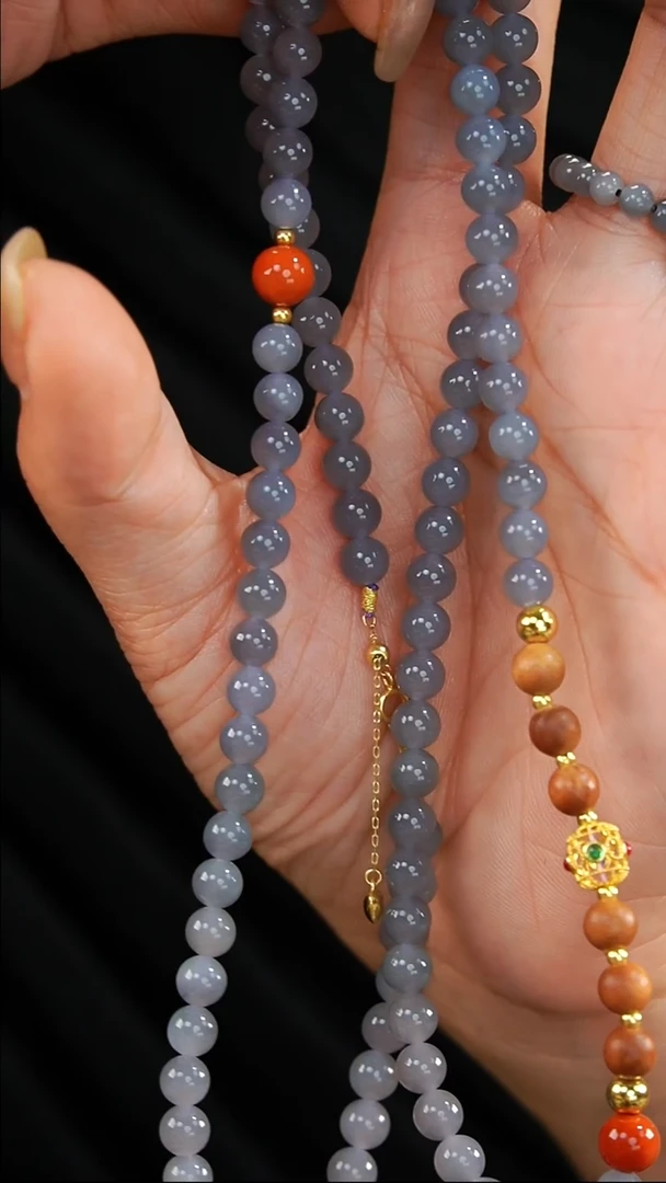 项链未镶嵌和田玉烟紫