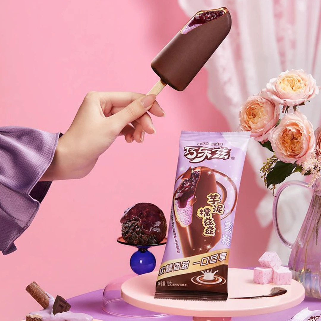 【当日达4支】伊利巧乐兹芋泥糯兹兹雪糕70g*4支