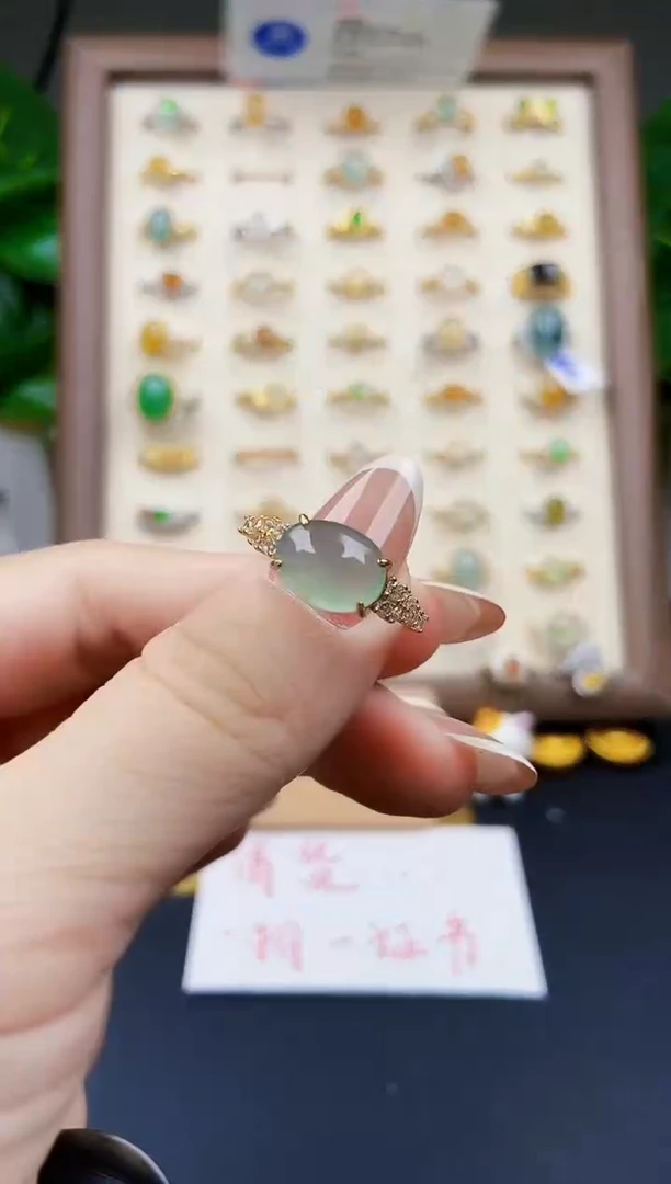 银S925镶嵌戒指翡翠12