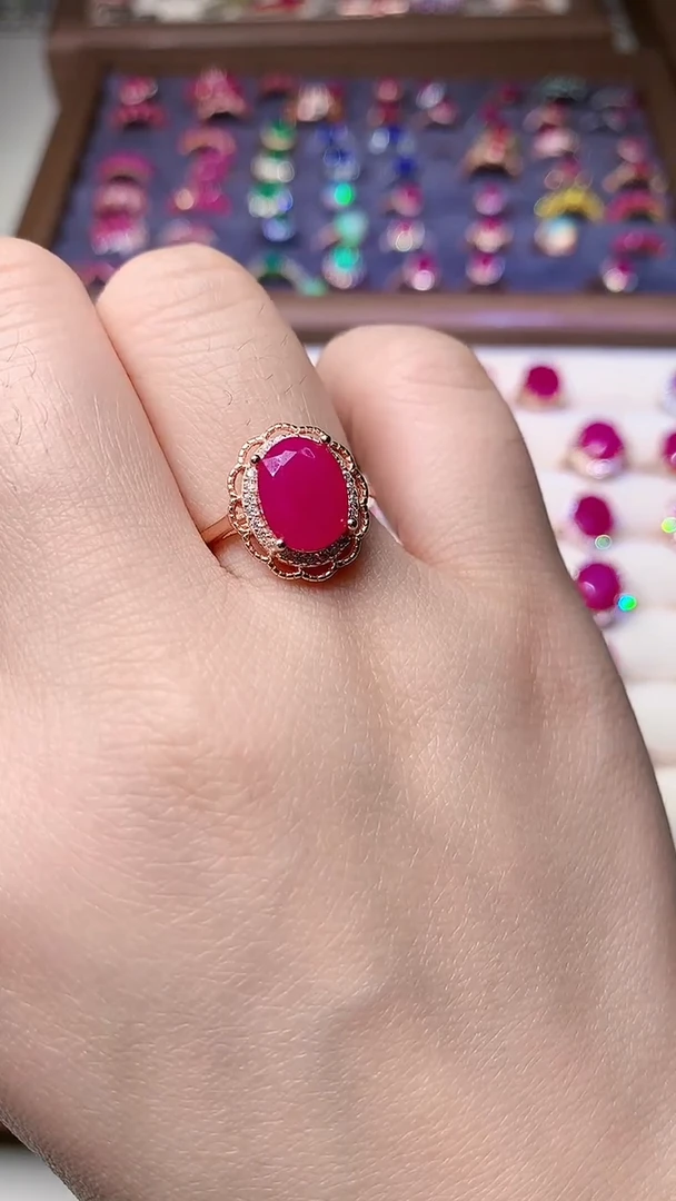 【闪购商品】红宝石戒指银S925镶嵌0000