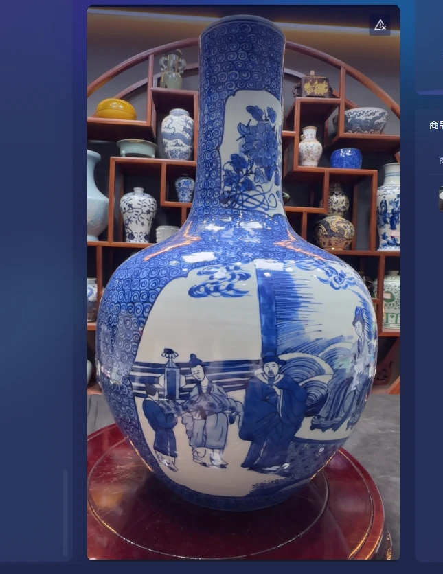 百年禄丰骨瓷 高端仓出中式摆件手绘唐宋仿古元明清瓷器手工陶瓷