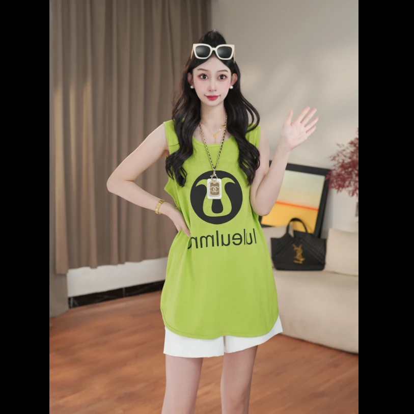 无袖t恤女夏季外穿宽松内搭打底衫百搭上衣250432