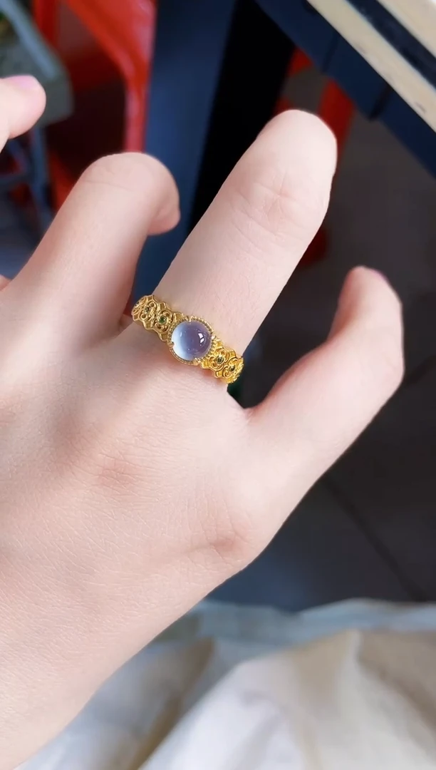 翡翠戒指银S925镶嵌21