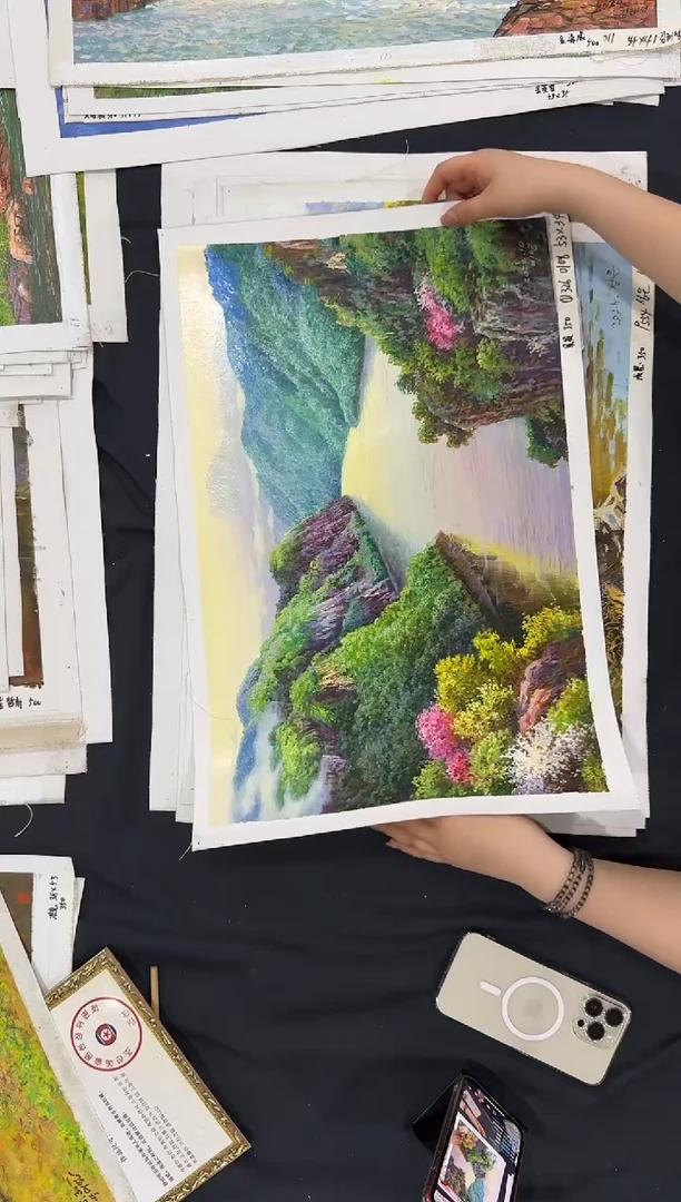 油画【原创·保真·带证书】朝鲜画家纯手绘油画--顺丰包邮--