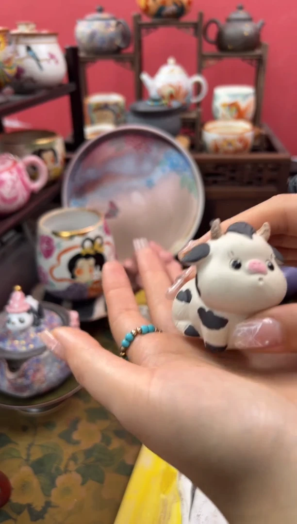 【闪购商品】紫砂可爱小牛茶宠摆件