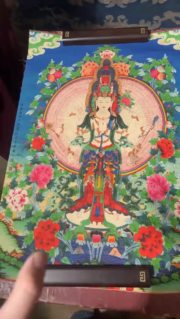 卷轴画龙妹的唐卡tk16