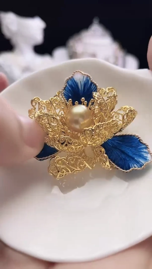 未镶嵌胸针海水珍珠海水金珠胸针