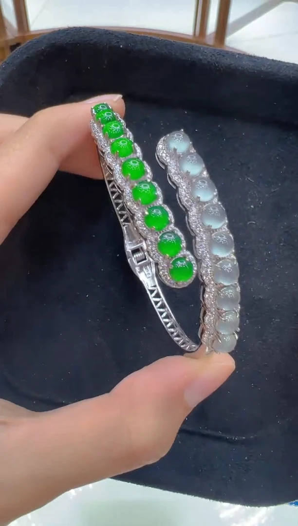 银S925镶嵌手镯翡翠多样性团购发一件