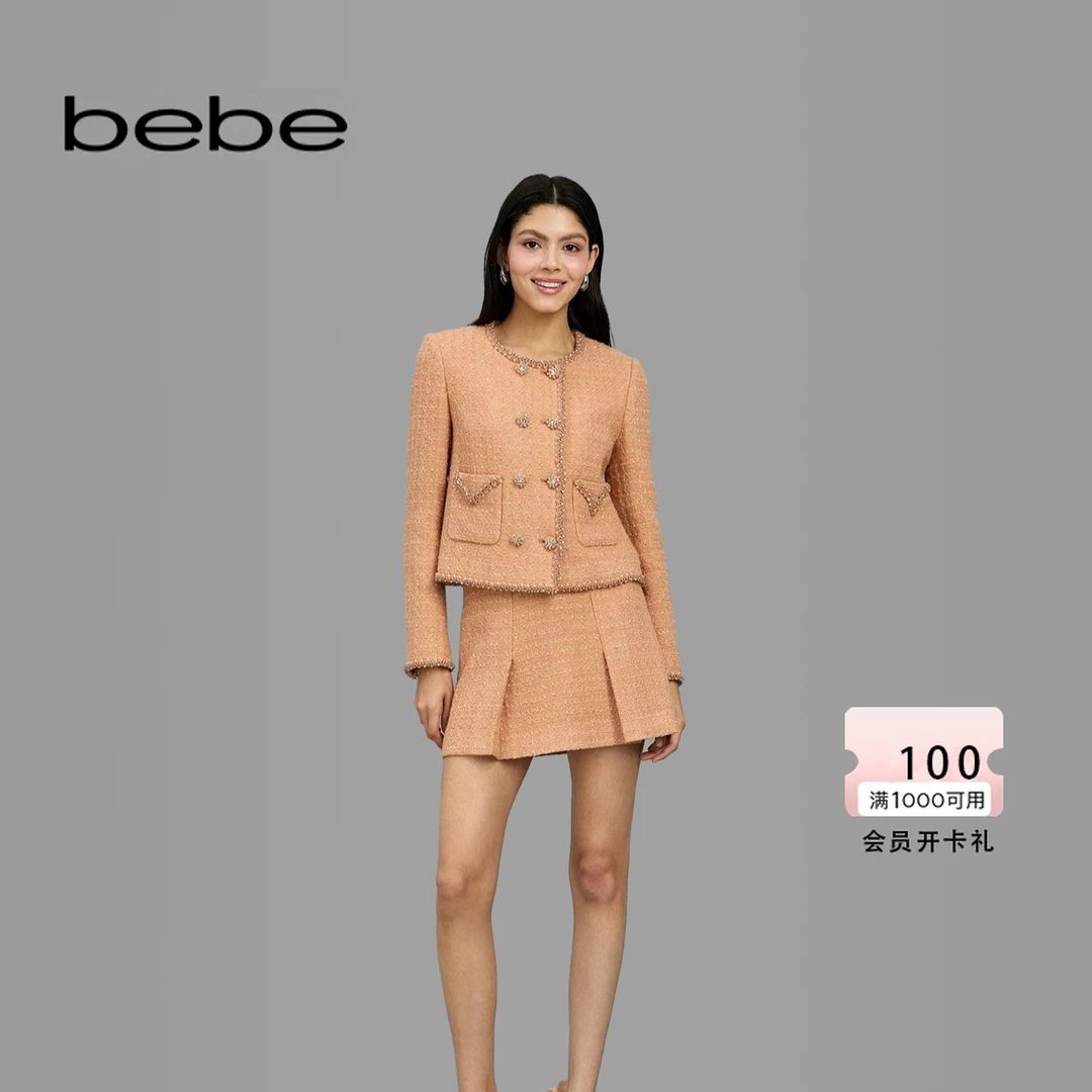 【琥珀流光】bebe气质A字短款粗花呢半身裙120213
