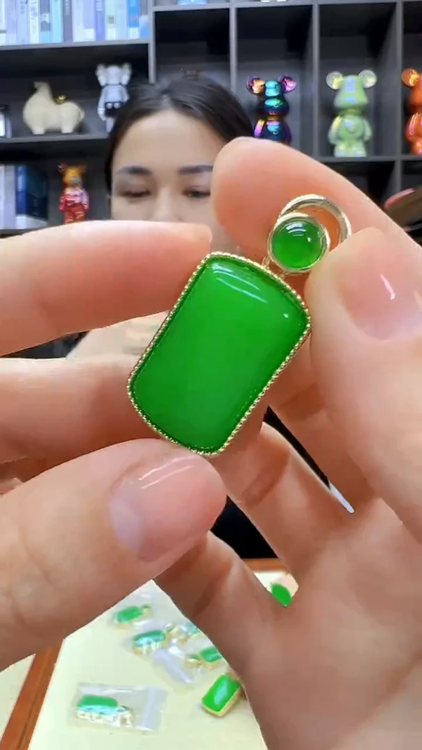 翡翠14K金镶嵌颈饰丹丹diy劲饰