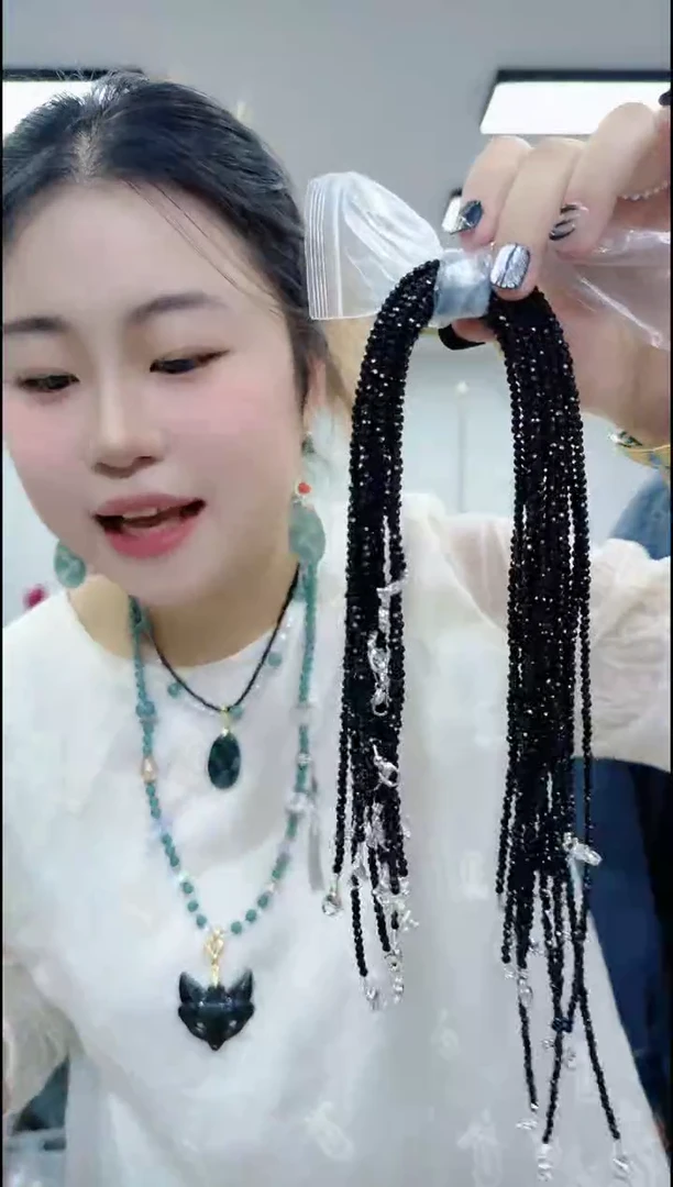 玛瑙/玉髓颈饰合金1008黑色项链