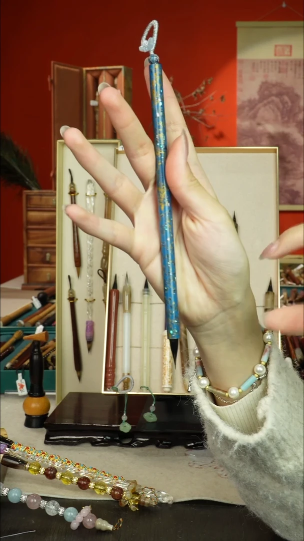 61号闪孤品高货毛笔链接 清水试笔 蘸墨不退