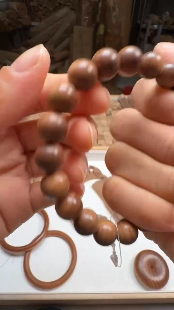 檀香木手串/手链檀香王1.0黑肉虎皮纹沉水单圈