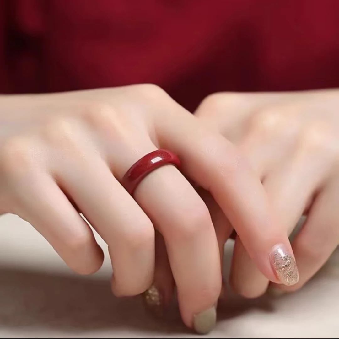 含辰砂工艺品朱砂紫金砂指环均码男女同款