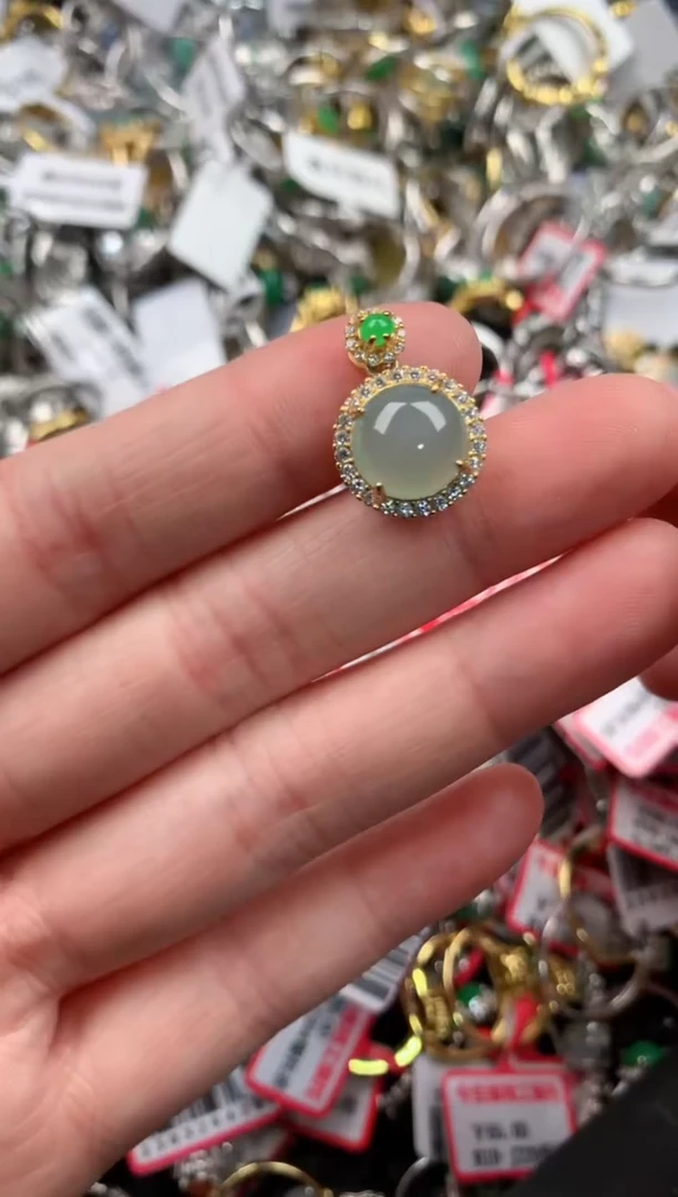 银S925镶嵌戒指翡翠777   7