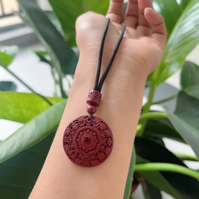 含辰砂工艺品含辰砂工艺品紫金砂八宝罗盘吊坠高含量项链毛衣链
