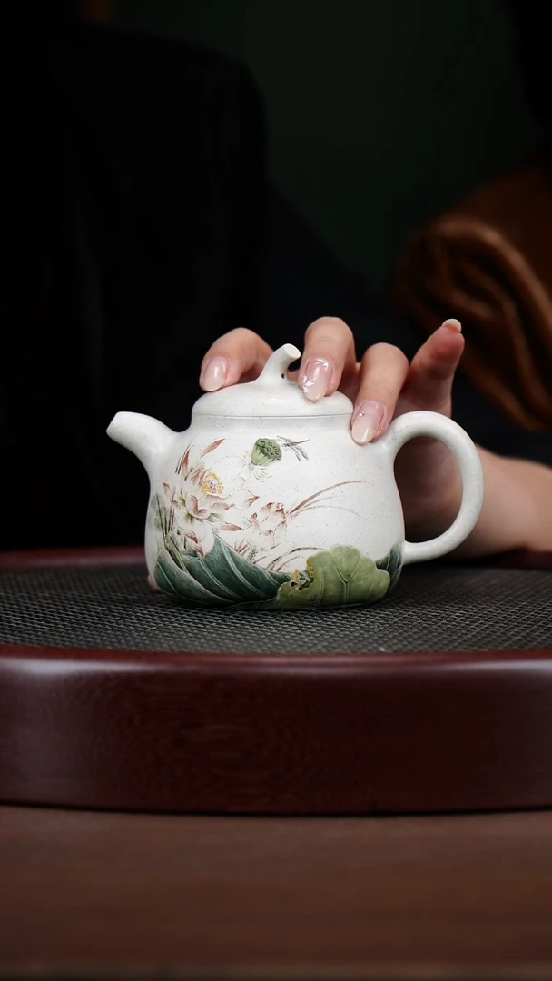 茶壶紫砂146YLX茄瓜 白玉段290cc