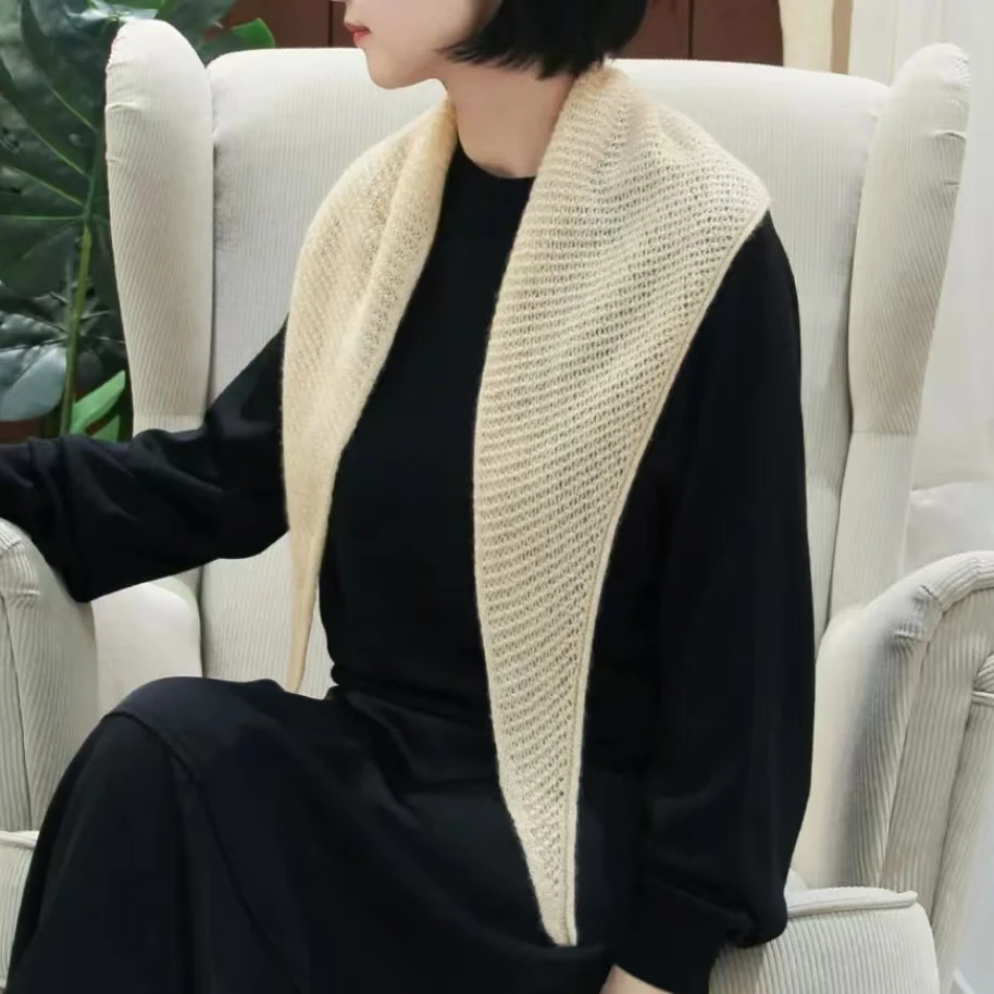 康A纯羊绒三角镂空护颈围巾披肩四季款春夏25年新款