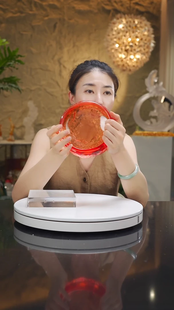 琉璃手工艺品福利红色水波纹果碗烟灰缸