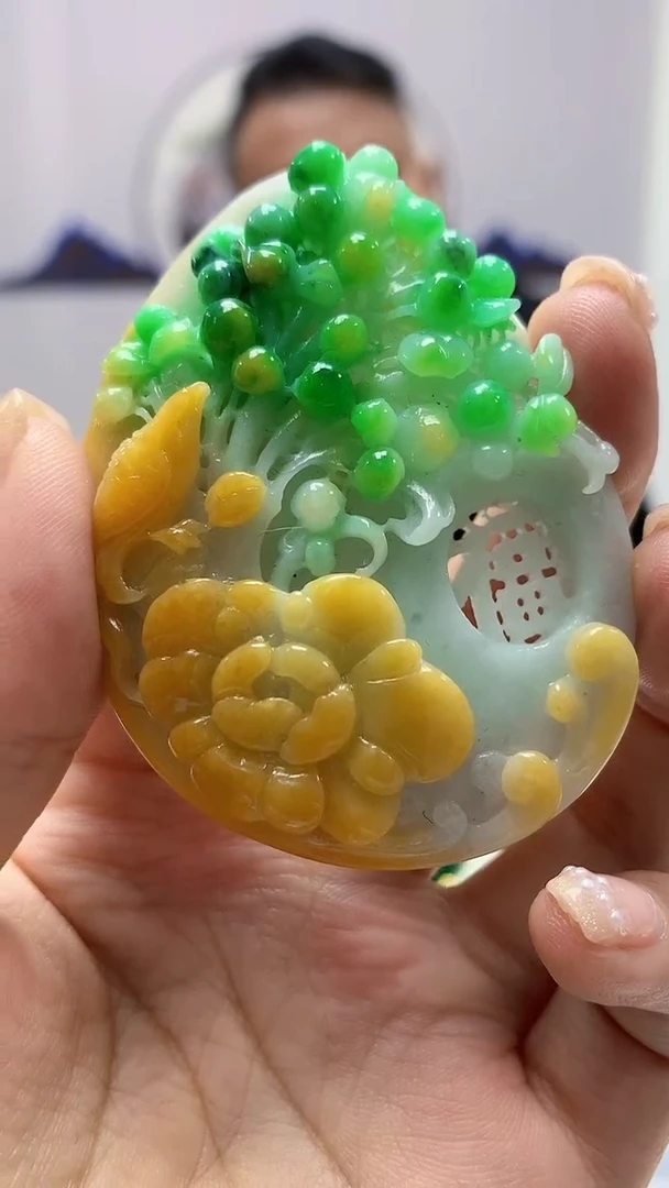 【闪购商品】定制翡翠未镶嵌4969ms-毛货292花鸟