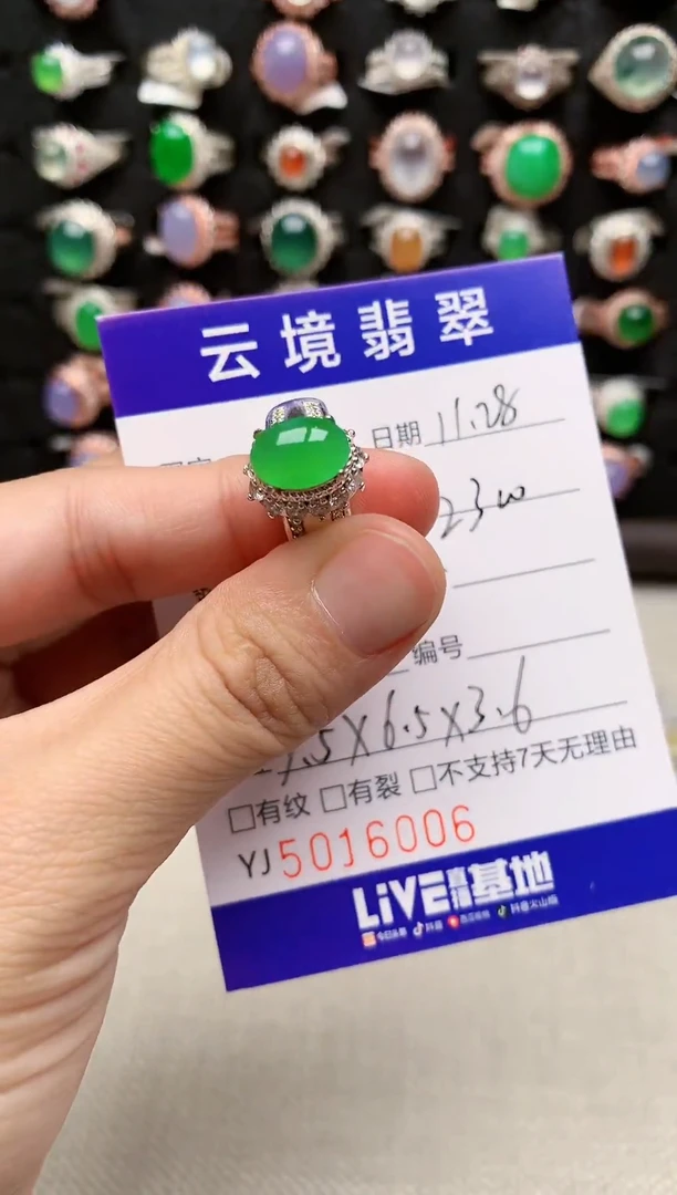未镶嵌戒指翡翠6006