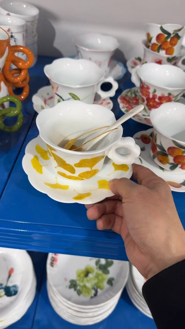 其他景德镇高温瓷（花口咖啡杯套装）