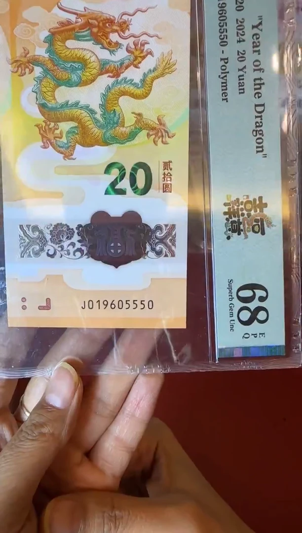 塑料2024 龙钞 单张  019605550