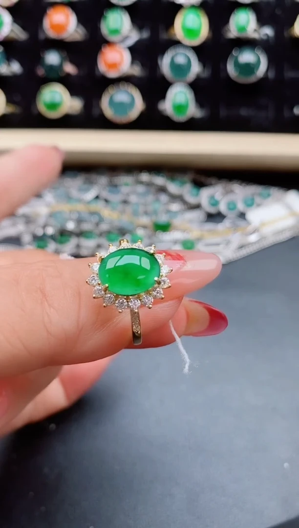 【闪购商品】翡翠戒指银S925镶嵌508550