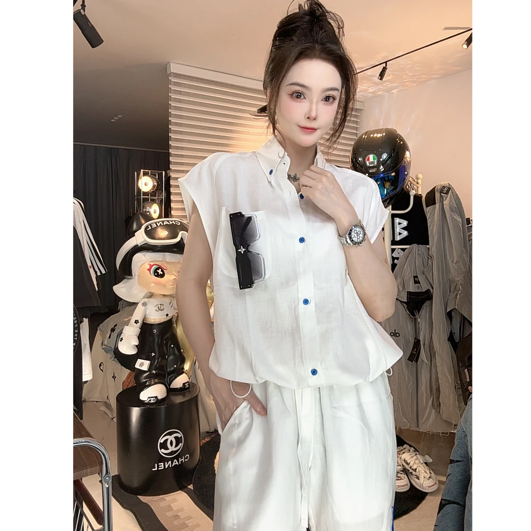 【钱老板】2025夏季新品时尚高奢马甲套装TH1213+TH1214