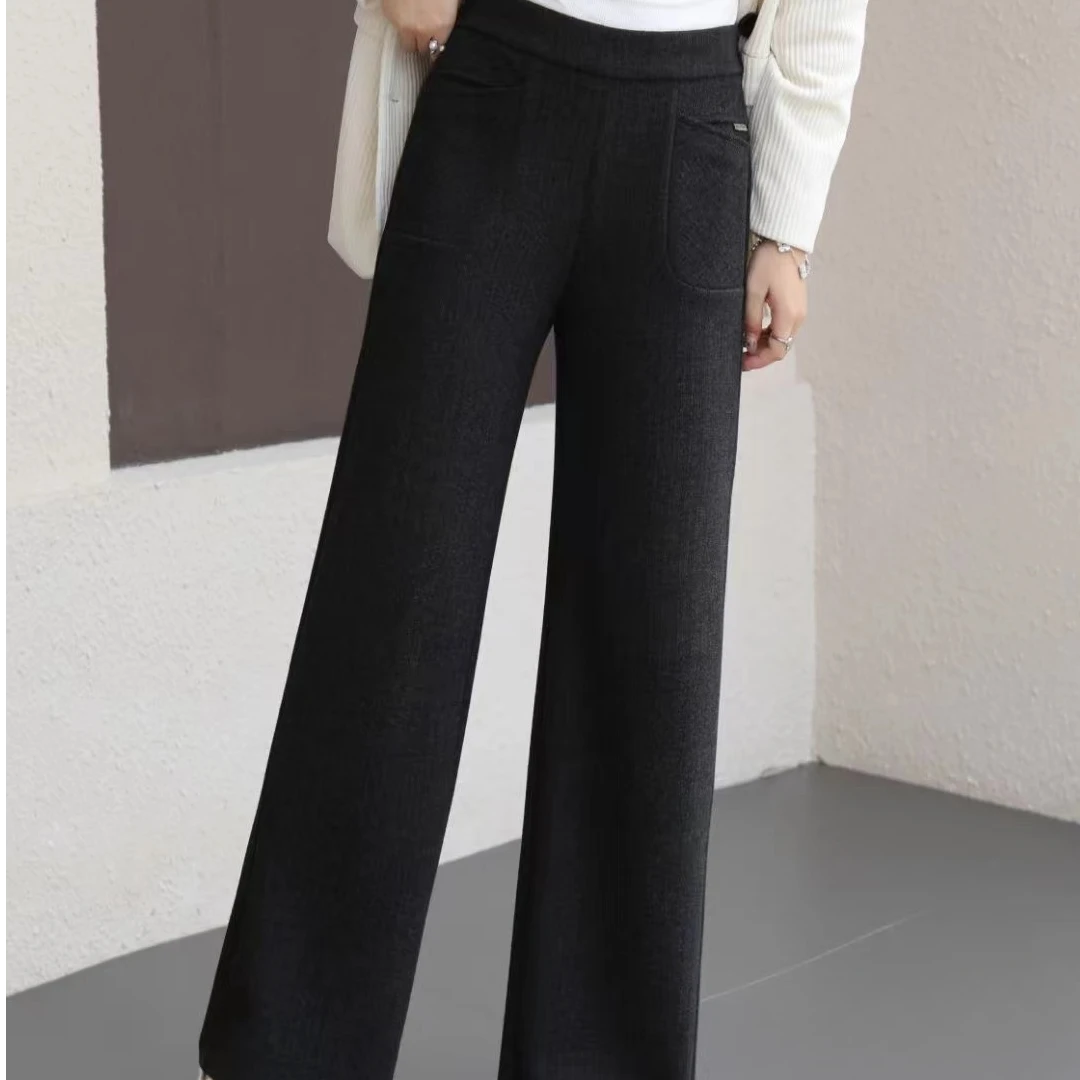 祥好服饰 冬季羊绒中高腰直筒裤 K330