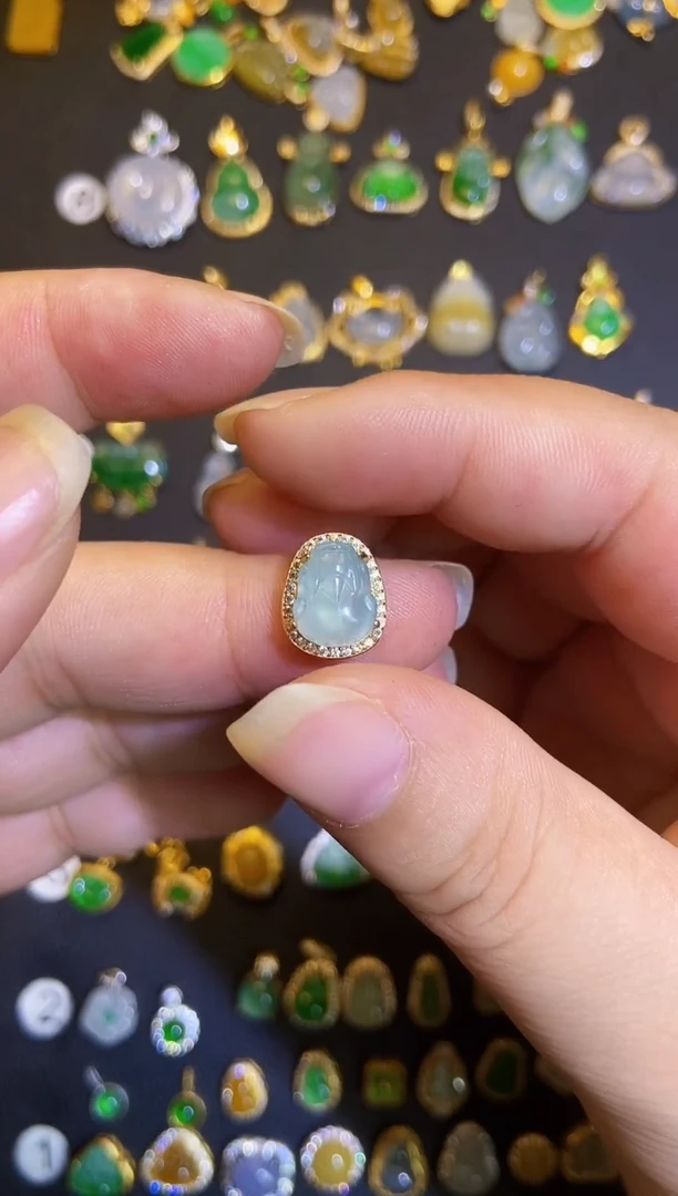 吊坠(不含链)银S925镶嵌翡翠1