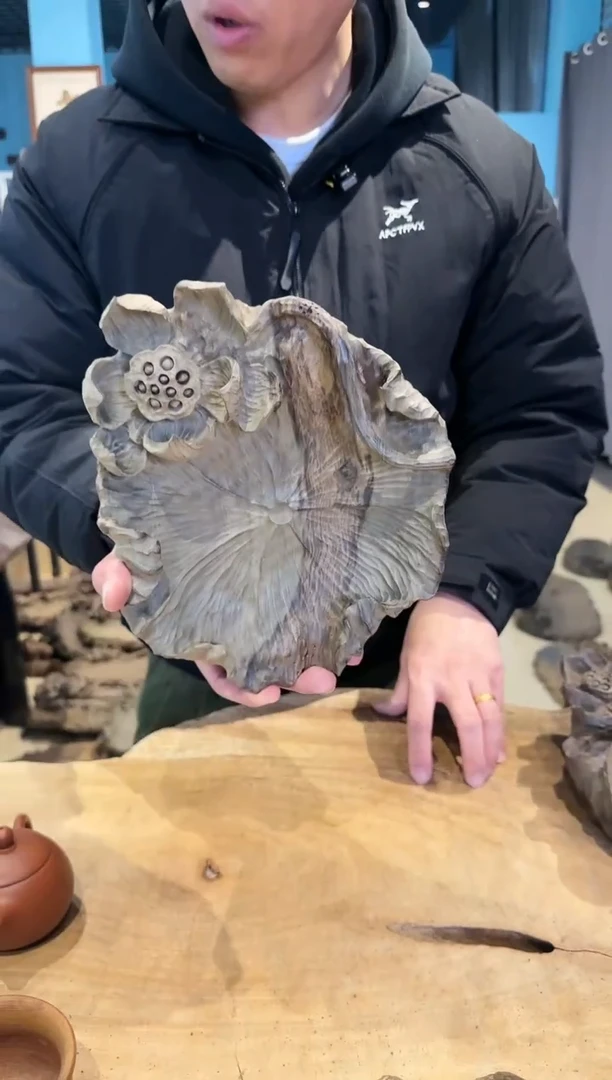 木496号乌木金丝楠果盘+0.8手串