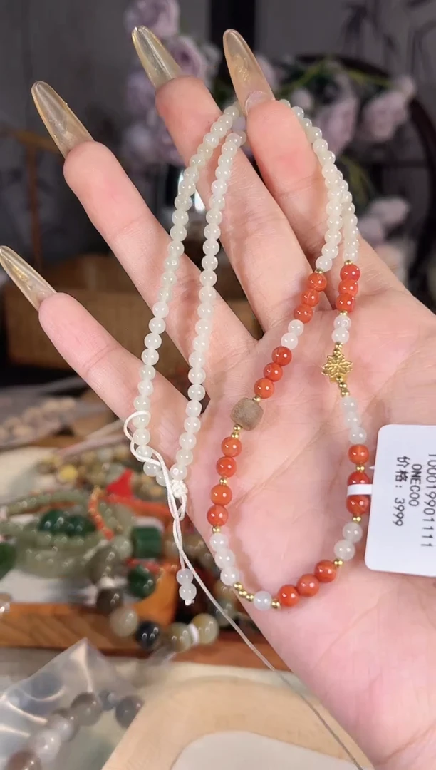 项链银S925镶嵌和田玉多样性发其一孤品默认微瑕