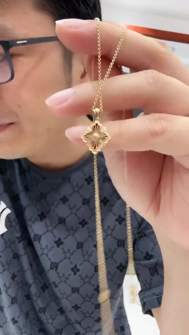 套链18K金镶嵌钻石红色布布套链BG