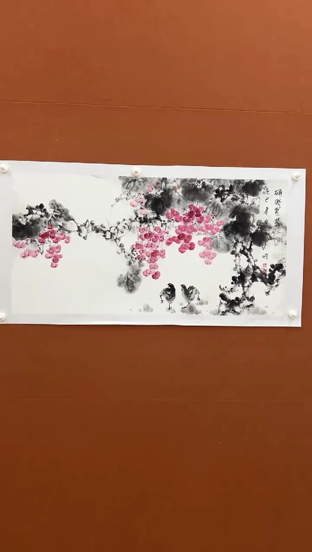 国画童建明三尺整张花鸟