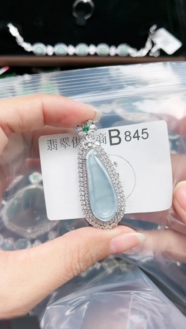 【闪购商品】翡翠颈饰未镶嵌赠皮绳845