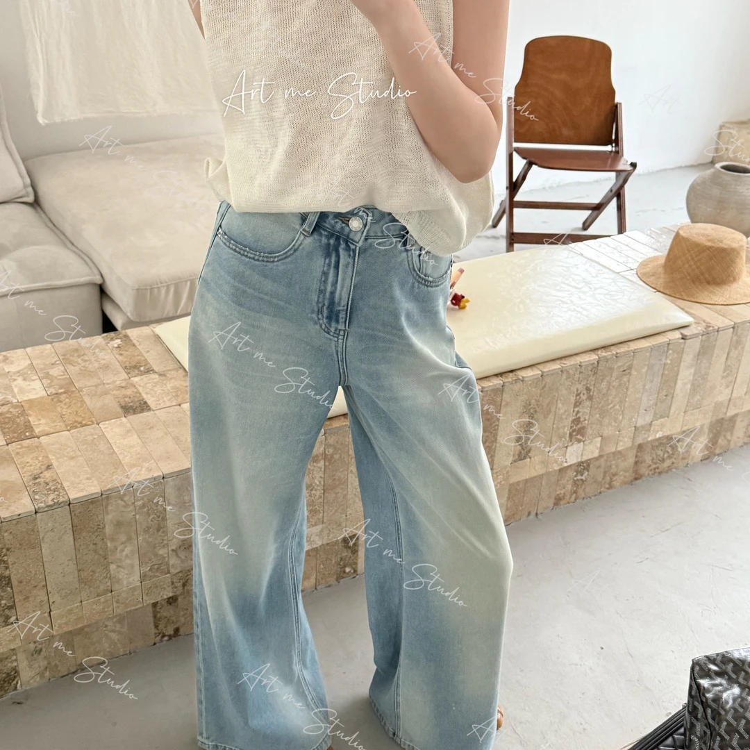 Artme瓜瓜呀【漫画腿阔腿中腰挺阔水洗牛仔裤】w24256