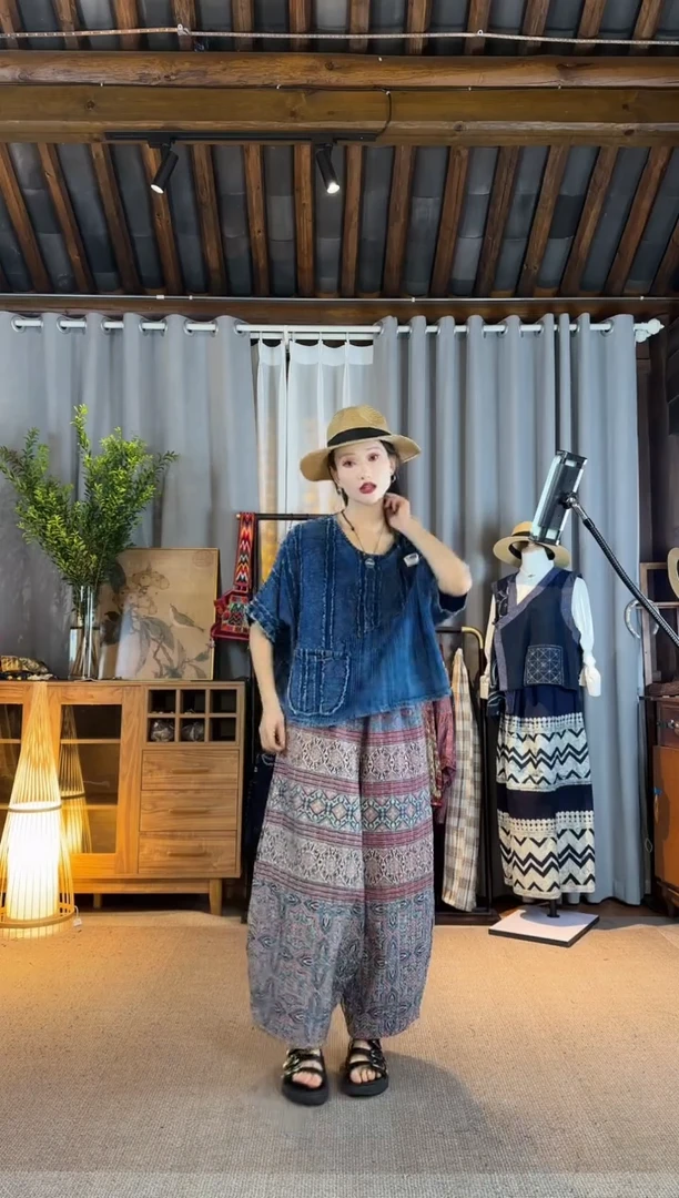 设计师款高山流水磨毛短袖