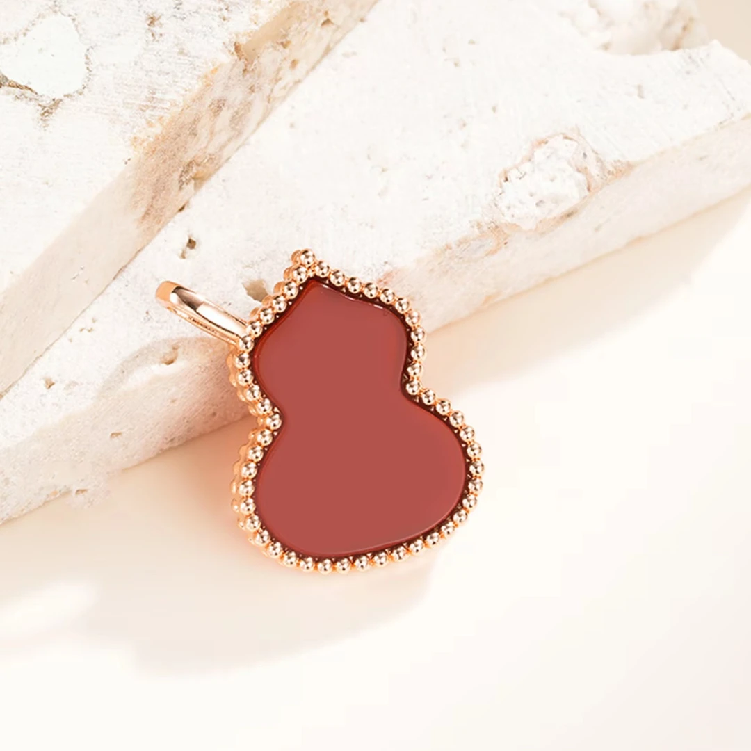 18k金 葫芦吊坠 玫瑰金 15mm