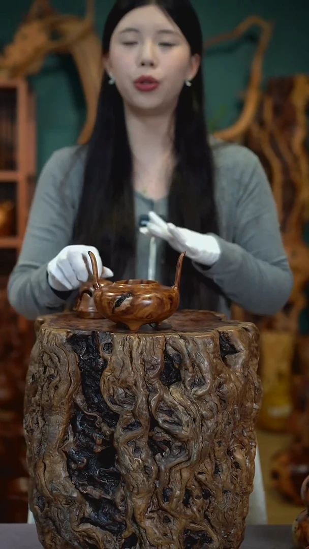 枣木雷击枣木香炉